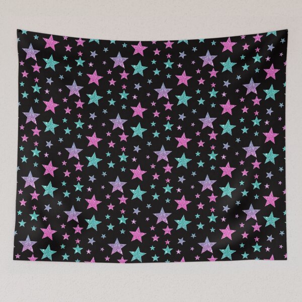 Item preview, Pink Teal Ombre Faux Glitter Stars designed and sold by Felicity-K.