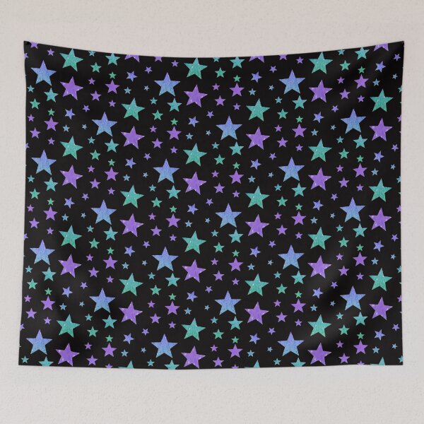 Item preview, Pastel Purple Teal Ombre Faux Glitter Stars designed and sold by Felicity-K.