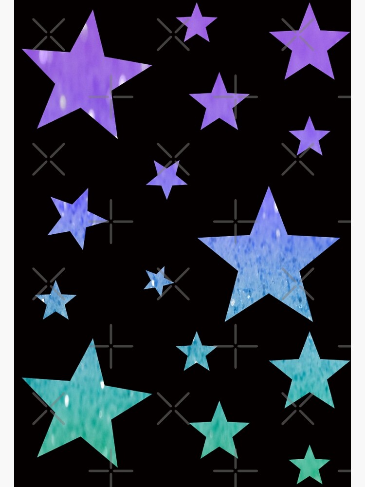 Pastel Purple Teal Ombre Faux Glitter Stars Sticker for Sale by