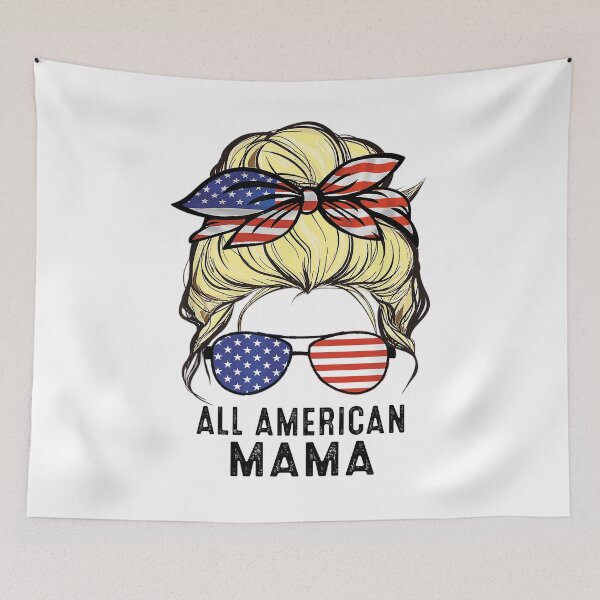 Item preview, All american mama messy bun usa flag designed and sold by anthonybarr1205.