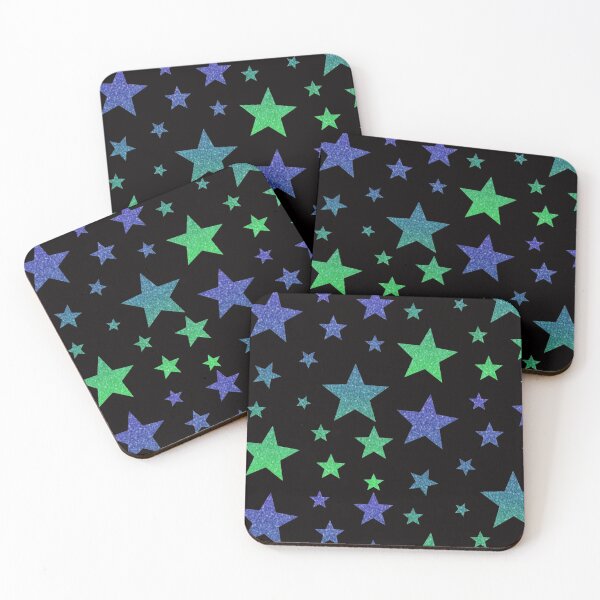 Item preview, Azul Verde Ombre Faux Glitter Estrellas designed and sold by Felicity-K.