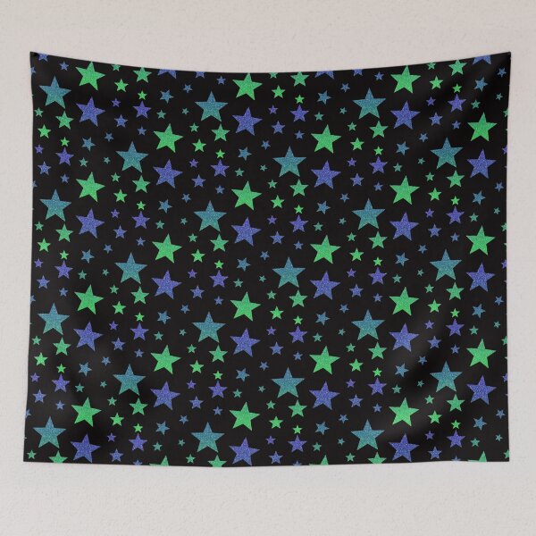 Item preview, Azul Verde Ombre Faux Glitter Estrellas designed and sold by Felicity-K.