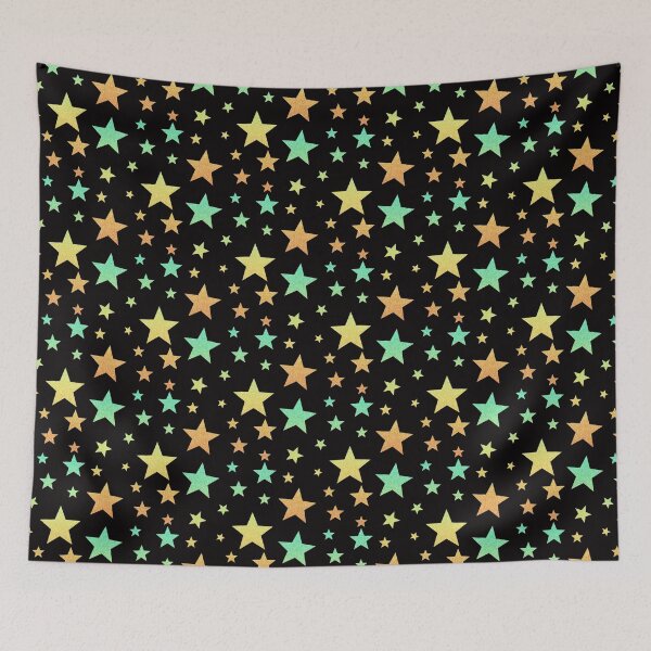 Item preview, Teal Yellow Ombre Faux Glitter Stars designed and sold by Felicity-K.