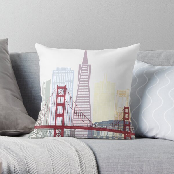 San Francisco skyline poster Throw Pillow