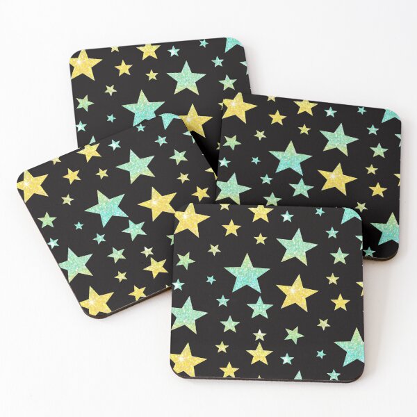 Item preview, Teal Yellow Ombre Faux Glitter Stars designed and sold by Felicity-K.