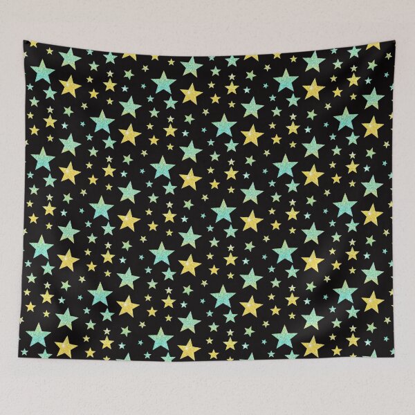 Item preview, Teal Yellow Ombre Faux Glitter Stars designed and sold by Felicity-K.
