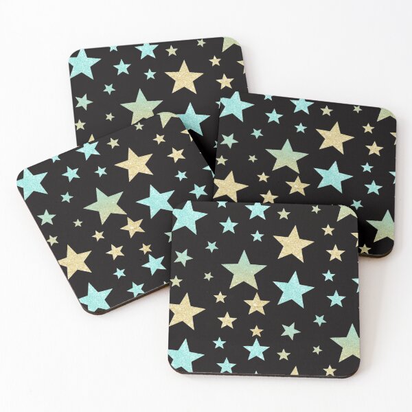 Item preview, Teal Gold Ombre Faux Glitter Stars designed and sold by Felicity-K.