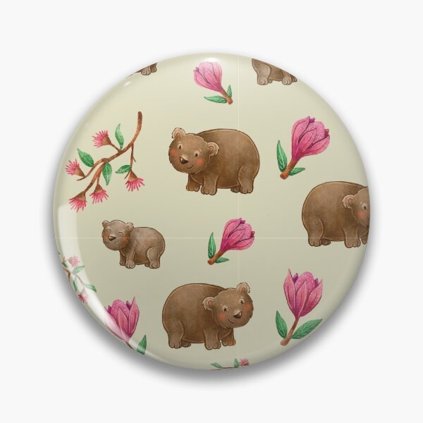 Item preview, Green Australian Wombat pattern designed and sold by StrayLeaves.