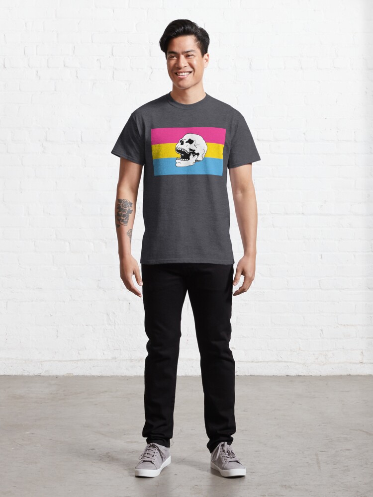Alternate view of pan pride flag skull Classic T-Shirt