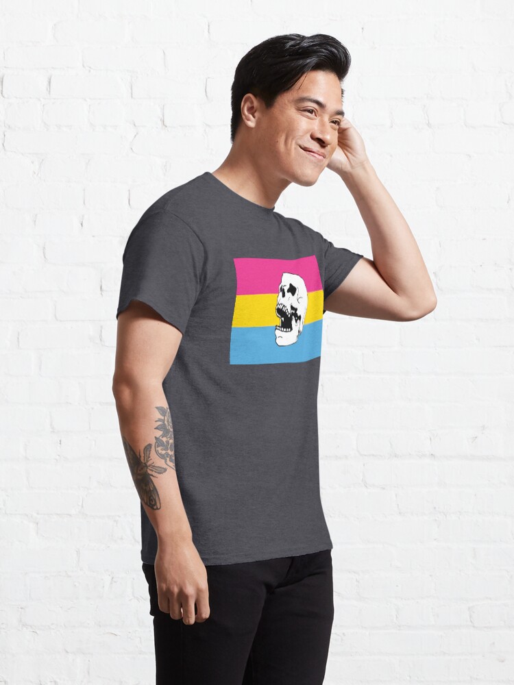 Alternate view of pan pride flag skull Classic T-Shirt