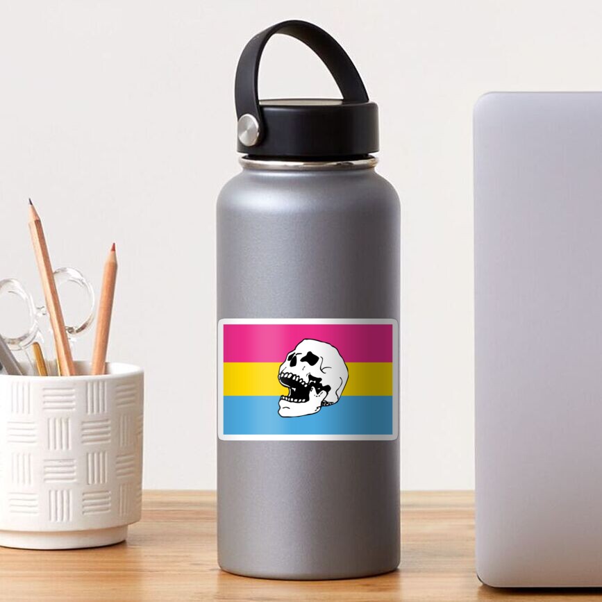 pan pride flag skull Sticker
