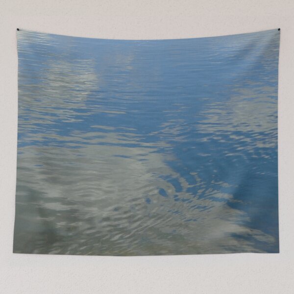 Item preview, Gentle Blue Skies Water Ripples Clouds Horizontal Photo Fabric Pattern designed and sold by H3designs.