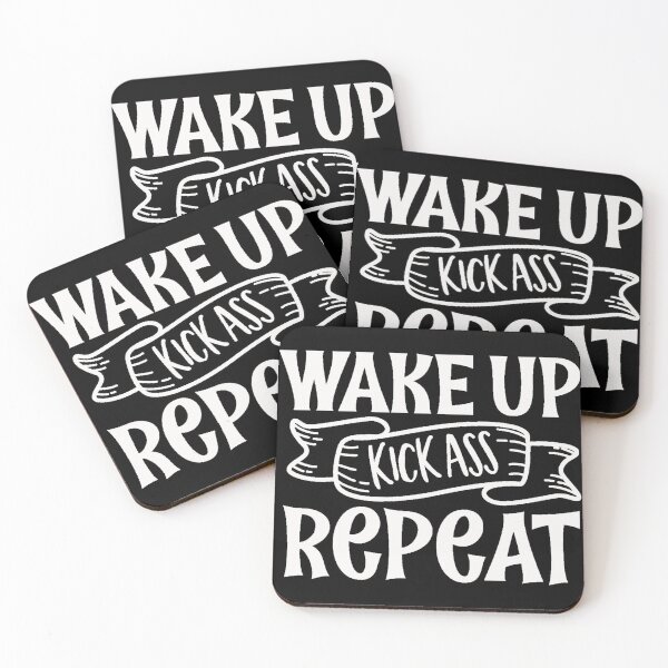 Item preview, Wake up kick ass repeat designed and sold by pnkpopcorn.