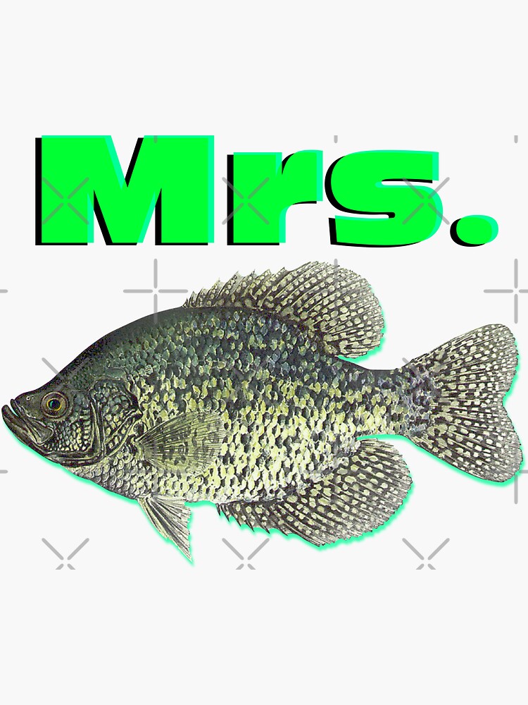 Mrs. Crappie Sticker for Sale by Tom Hawkins