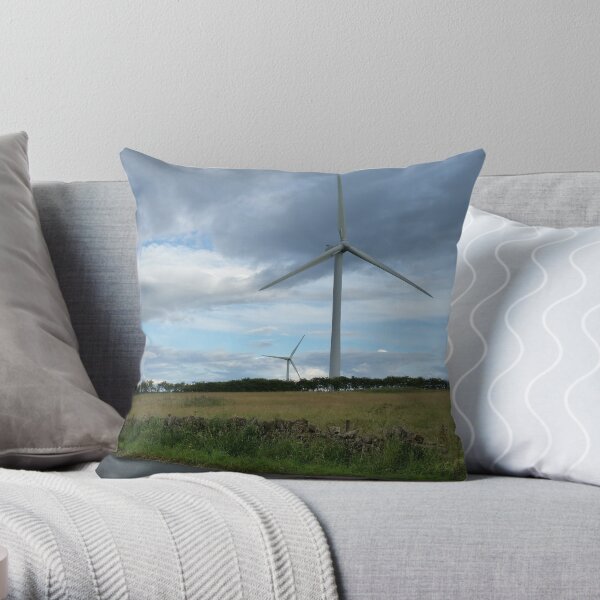 Wind Turbines in a Field Throw Pillow