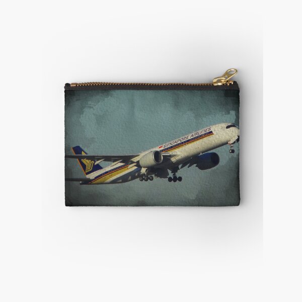 Item preview, Singapore airlines Airplane Taking Off Watercolor Black Background designed and sold by FDbubble1986.