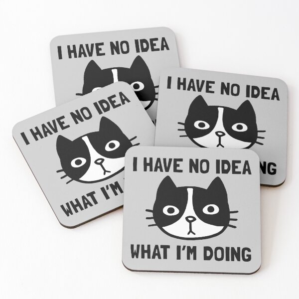 Item preview, I Have No Idea What I'm Doing | Black and White Cat designed and sold by Jenn Inashvili.