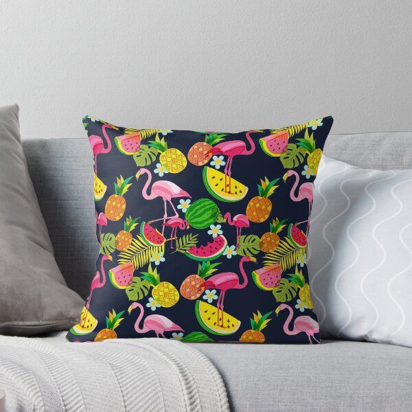 Artikelvorschau, Hawaiihemd mit rosa Flamingo-Vogel, Wassermelone, Ananas, Blume und Blättern entworfen und verkauft von NzzRiza.