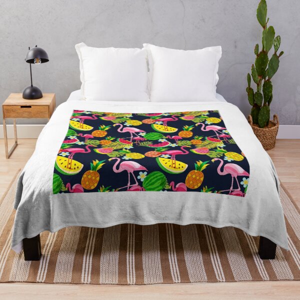 Artikelvorschau, Hawaiihemd mit rosa Flamingo-Vogel, Wassermelone, Ananas, Blume und Blättern entworfen und verkauft von NzzRiza.