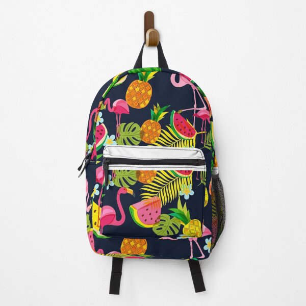 Artikelvorschau, Hawaiihemd mit rosa Flamingo-Vogel, Wassermelone, Ananas, Blume und Blättern entworfen und verkauft von NzzRiza.