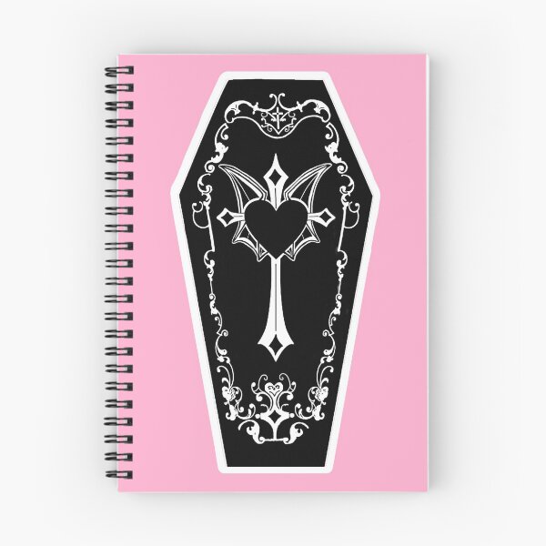 Item preview, Goth Gothic Casket Cross Heart Batwings (Pink)  designed and sold by vamprotica-shop.