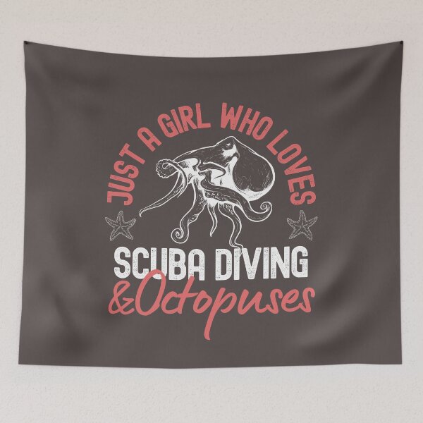 Item preview, Just A Girl Who Loves Scuba Diving And Octopuses designed and sold by StudioAquaLumos.