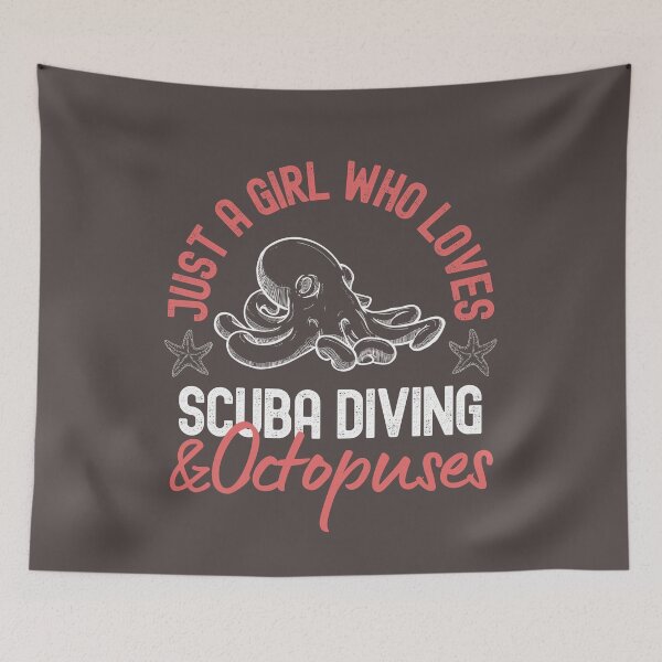 Item preview, Just A Girl Who Loves Scuba Diving And Octopuses designed and sold by StudioAquaLumos.