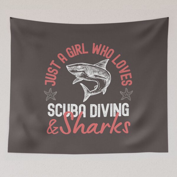Item preview, Just A Girl Who Loves Scuba Diving And Sharks designed and sold by StudioAquaLumos.