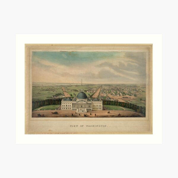 Architecture History Vintage Wall Art Poster 1920 Pictorial Map Washington D.C