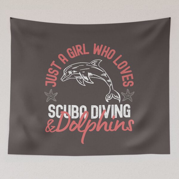 Item preview, Just A Girl Who Loves Scuba Diving And Dolphins designed and sold by StudioAquaLumos.