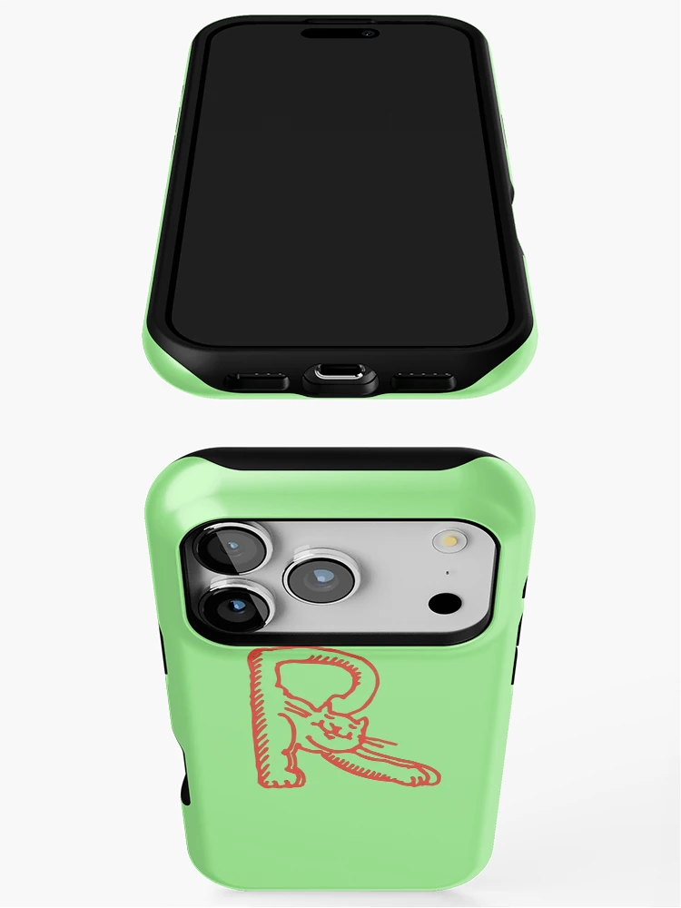 Thumbnail 3 of 4, iPhone Case, Cat Initial Monogram R designed and sold by Rajeev Singh.