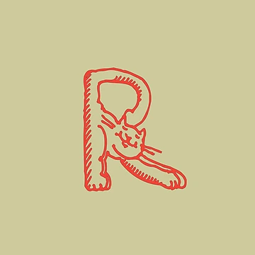 Artwork thumbnail, Cat Initial Monogram R by Rajeev  Singh
