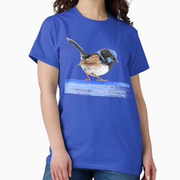 Item preview, Little King of the Fairies - Blue Wren - male Superb Fairy-Wren illustration designed and sold by Nadya Neklioudova.