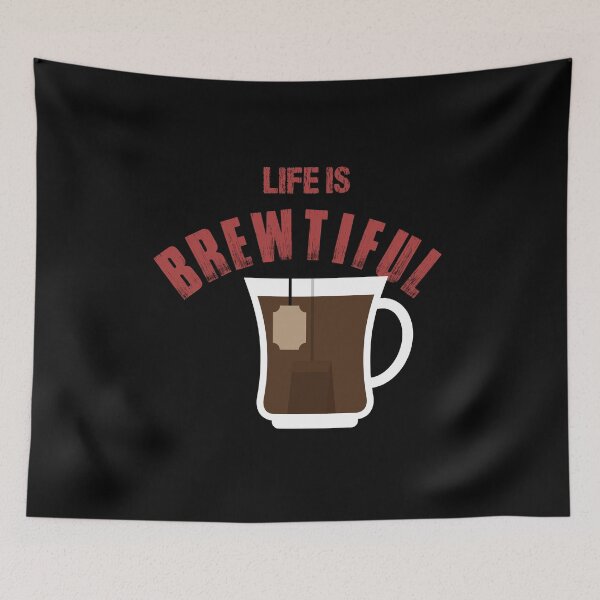 Item preview, Vintage Life is brewtiful Typography and coffee cup illustration  designed and sold by garniturex.