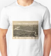 Vintage Pictorial Map of Watertown WI (1885) Unisex T-Shirt