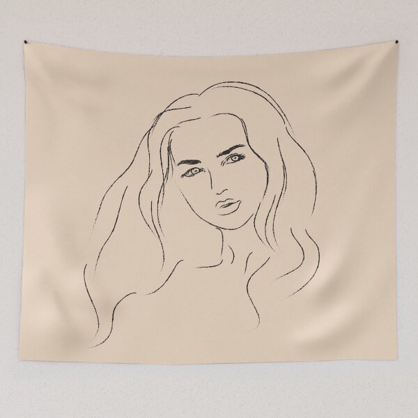 Item preview, Minimalism Female Face Outline  designed and sold by SoulmaTee-2021.