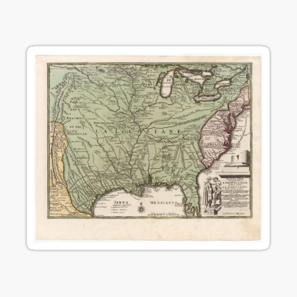 Item preview, Vintage Map of America (1719) designed and sold by BravuraMedia.