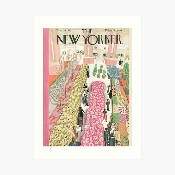 Pink Flower New Yorker Art Print