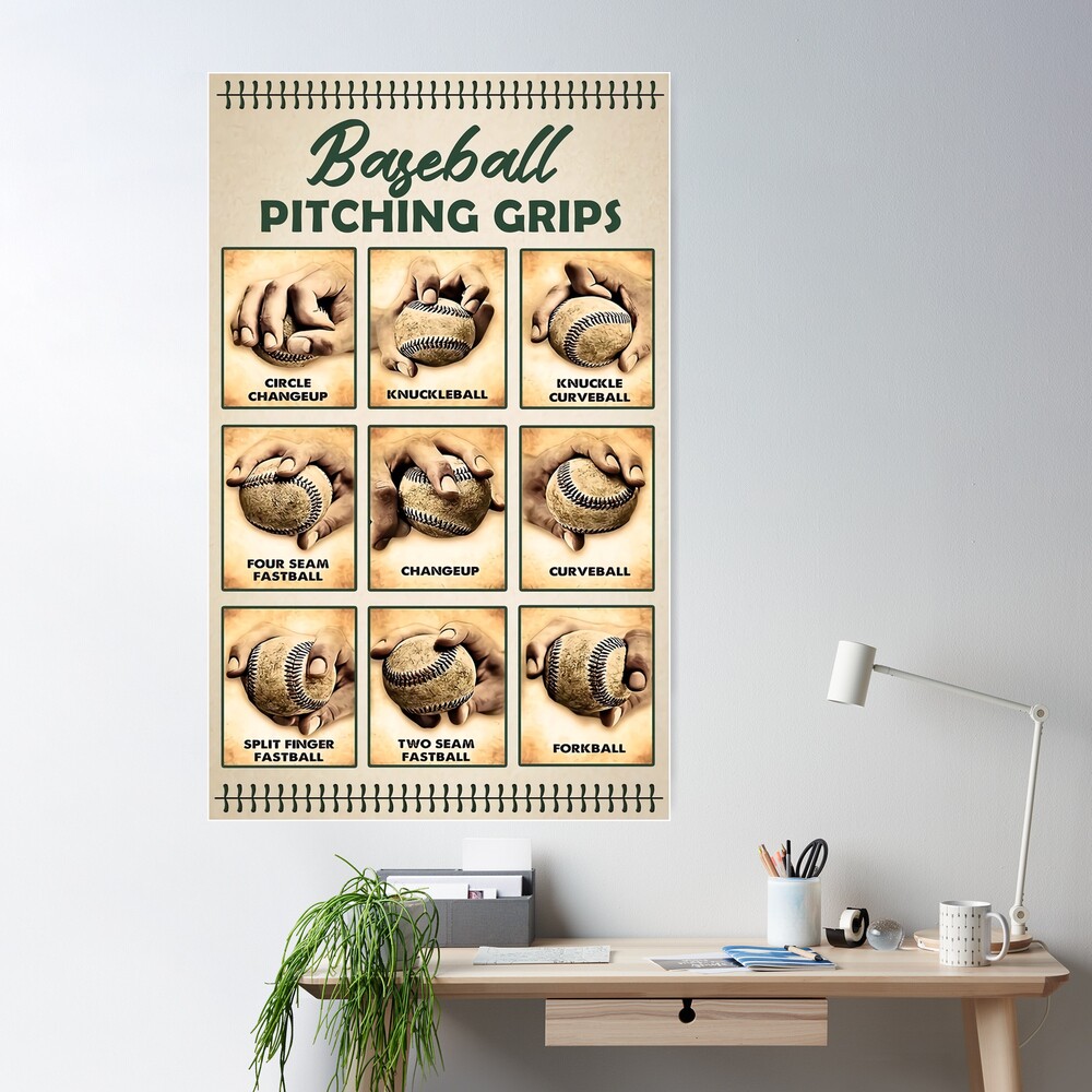 Baseball Pitching Grips Custom Poster