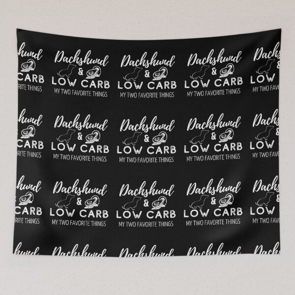 Item preview, Dachshund & Low Carb Print | black designed and sold by TheDachshund.