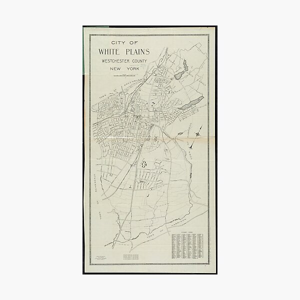 Vintage Map of White Plains NY (1921) Photographic Print
