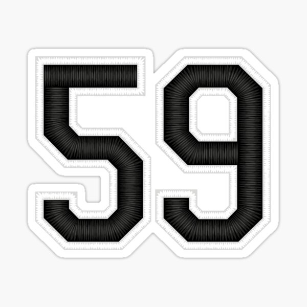 49 Black Jersey Sports Number forty-nine Football 49 Sticker for