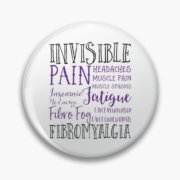 Item preview, Invisible Fibromyalgia list the symptoms, Fibro Flair, disability swag designed and sold by IndependentLife.
