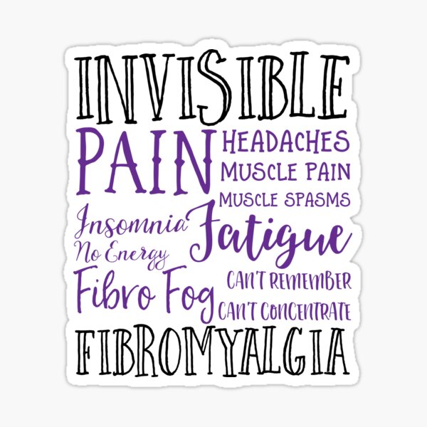 Item preview, Invisible Fibromyalgia list the symptoms, Fibro Flair, disability swag designed and sold by IndependentLife.