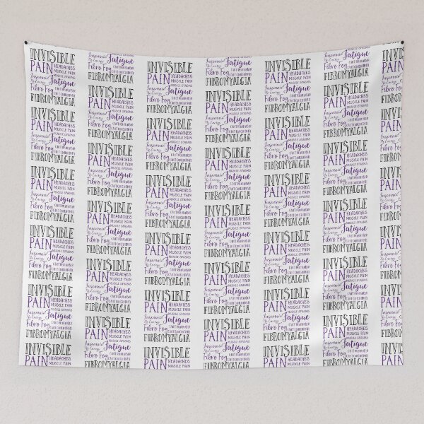 Item preview, Invisible Fibromyalgia list the symptoms, Fibro Flair, disability swag designed and sold by IndependentLife.