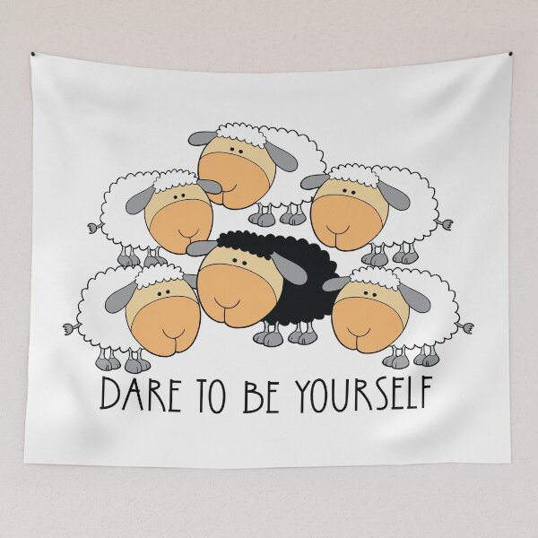 Item preview, Dare to be Yourself cute sheep designed and sold by Teelogic.