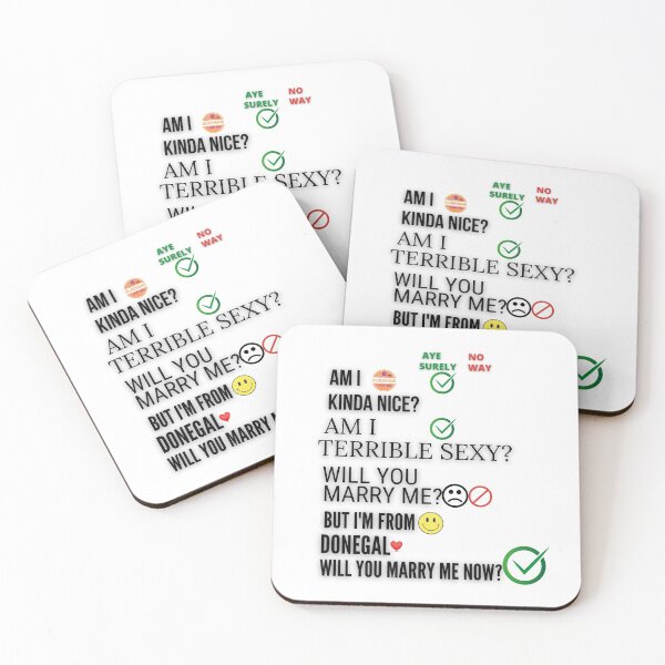 Item preview, WILL YOU MARRY ME? I'M FROM DONEGAL WHITE designed and sold by OliDesigns.
