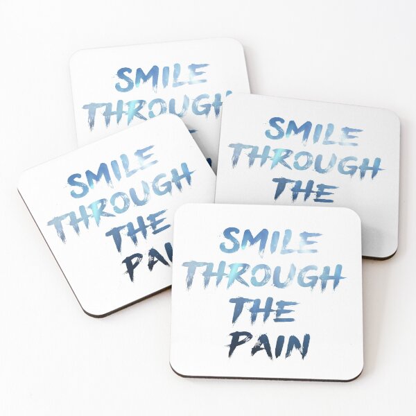 Item preview, Smile through the pain, blue version, Fibro Flair, disability swag, workout brag designed and sold by IndependentLife.