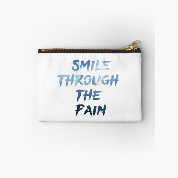 Item preview, Smile through the pain, blue version, Fibro Flair, disability swag, workout brag designed and sold by IndependentLife.