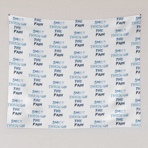 Item preview, Smile through the pain, blue version, Fibro Flair, disability swag, workout brag designed and sold by IndependentLife.